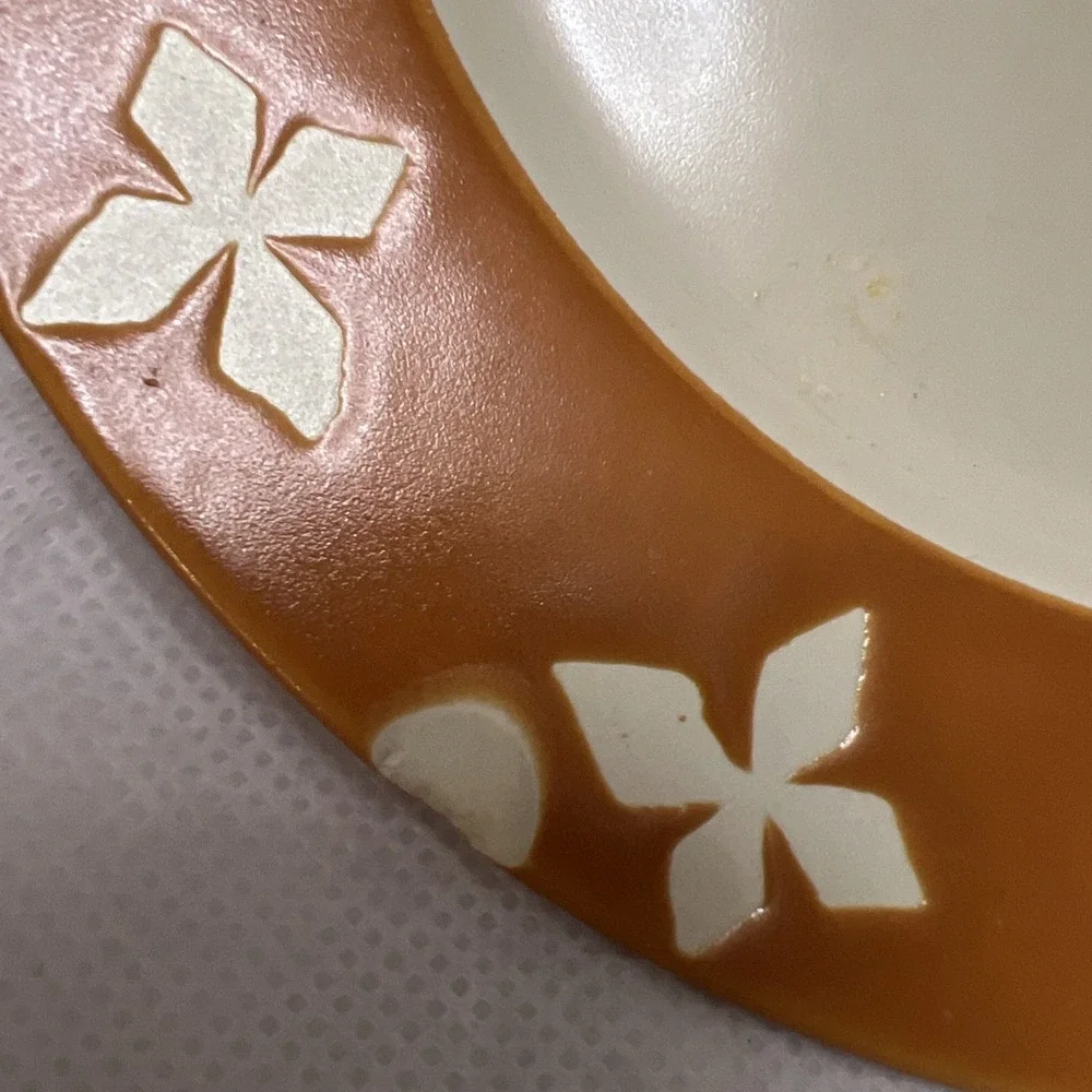 Vtg Pottery Barn Dune Persimmon Salad Plates 4 Retro MCM Boho Replacement